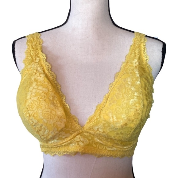 Black Fuchsia by Secret Lace-Lace neon yellow unwire brassiere size XL - Picture 9 of 10